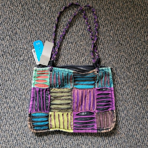 Boho Chic NWT Unique Ark Imports Patchwork Bag - Picture 8 of 14